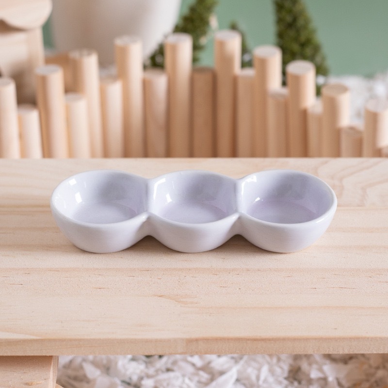 Plat 3 compartiments pour petits animaux-violet