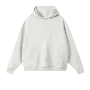 Sudadera con capucha de algodón de alta calidad French Terry de gran tamaño, Sudadera con capucha gruesa de lana con hombros caídos, sudaderas con capucha personalizadas lisas en blanco para hombres