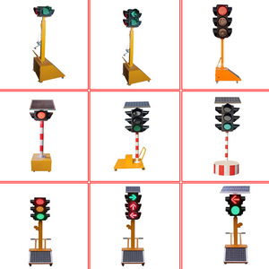 Semáforo Peatonal Portátil Inteligente, Luz de Señalización de Tráfico Móvil Solar con LED Rojo y Verde para Seguridad Vial en Obras de Construcción - Product Image 4