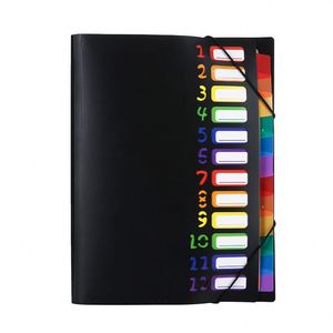 12-Page Rainbow Classification Accordion Bag Cross-Border New <b>Office</b> Data Storage Folder Pp Bundle Rope Clip Wholesale - Product Image 1
