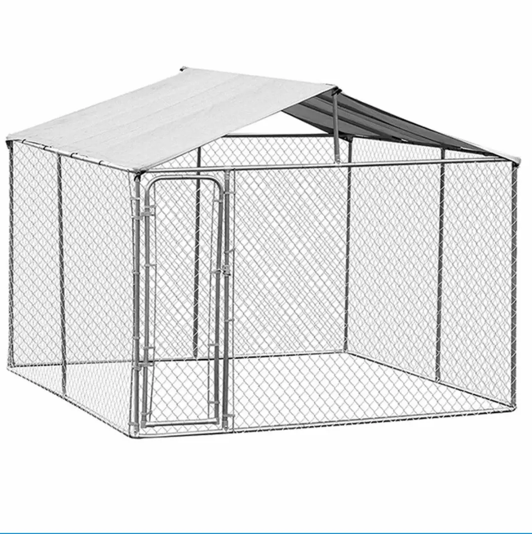 Canili per cani con struttura in tubo di metallo per esterni/rete a maglie di catena per animali domestici casse/grande Guardrail per gatti e recinzione