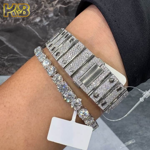 Fabriek Groothandel Vvs Moissanite Horloge Pas Diamant Tester Custom Uit Vierkante Arabische Wijzerplaat Luxe Hiphop Heren Sieraden - Product Image 3