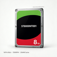 ST8000NT001 8TB 3.5 英寸内置硬盘 SATA 6Gb/s 256MB 缓存硬盘，适用于 NAS RAID 存储服务器