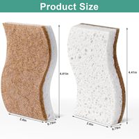 Kit de Esponjas de Limpieza Resistentes a los Arañazos, Esponjas de Celulosa Natural para Utensilios de Cocina Antiadherentes, Forma Rectangular