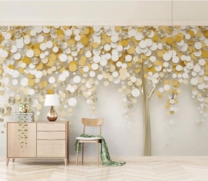 Papel Tapiz de Lujo para Pared de Hotel con Diseño de Loto Dorado en 3D de ZHIHAI - Product Image 4