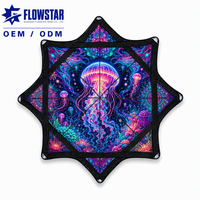 Bandana carrée réactive aux UV Flow Star personnalisée pour la danse, idéale pour les fêtes de camping, les festivals de musique, les cadeaux pour les fans de camping, les parcs à thème