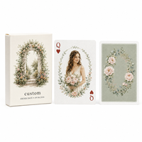 Cartes à Jouer Personnalisées Portrait de Couple Aquarelle Jardin Californien, 57 x 87 mm, Papier Couché 300 g/m²