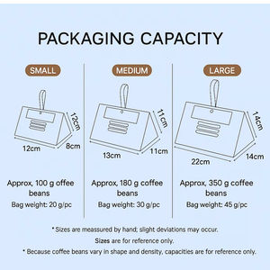 Cajas piramidales con temática de café de 12 a 20 piezas con asa, bolsas de regalo de papel para pequeños obsequios, eventos corporativos y exhibición en tiendas. - Product Image 2