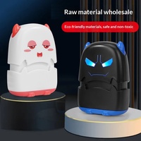 Matériel de tamponnage en plastique pour enfants, photosensible, pour nom, motif dessin animé petit monstre, pour l'admission à la maternelle, vêtements mignons, vente en gros