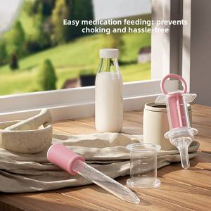 Compte-gouttes pour bébé, distributeur de médicaments en silicone anti-étouffement pour nourrissons de 3 mois et plus, alimentation à l'eau et par <span class=keywords><strong>seringue</strong></span> - Product Image 2