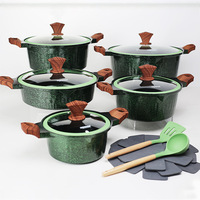 Magnifique ensemble de cuisine en aluminium 15 pièces, casseroles à soupe 20-32 cm, faitout peu profond 28 cm avec ustensiles, équipement de cuisson moderne B2B