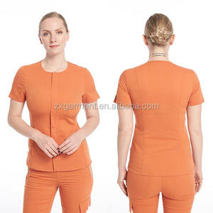 ชุดยูนิฟอร์มพยาบาลแบบมีซิปด้านหน้ามีกระเป๋าสองช่องใส่แบบคลาสสิกออกแบบได้ตามที่ต้องการโดย Shanghai zhengxing - Product Image 1