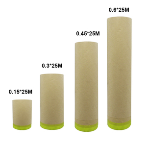 Papel de Enmascarar Kraft Marrón con Cinta Adhesiva para Pintura Automotriz, Láminas Protectoras, Retiro Limpio - Product Image 2