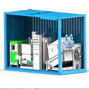 Skid-mounted integrated sludge dewatering system plug&play solution sludge treatment container