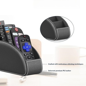 <span class=keywords><strong>Organisateur</strong></span> de télécommande, <span class=keywords><strong>organisateur</strong></span> de contrôle en cuir de bureau stabilisé avec 5 compartiments spacieux pour télécommandes TV - Product Image 3