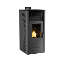 PANSEE PK-120 Poêle à Granulés WiFi Moderne Autonome avec Télécommande et Fonctionnement Indépendant