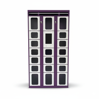 Casier intelligent électronique chauffant pour livraison de repas, armoire de stockage alimentaire transparente, conception durable résistante à la rouille, structure assemblée