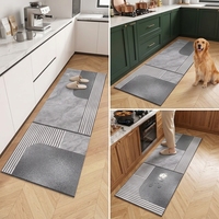 Tapis de cuisine antidérapants en diatomite 3,5 mm, motif dollar personnalisé, 1,40x40, antimicrobien, lavable en machine, pour la maison et l'hôtellerie
