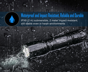 Cho TA30 v2.0 Hợp kim nhôm LED Đèn pin chiến thuật 1300 Lumens một bước nhấp nháy Type-C có thể sạc lại IP68 đánh giá cắm trại - Product Image 6