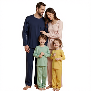 Set di Pigiami Familiari Hongbo OEM, Vendita all'Ingrosso, in Bambù, Spandex e Cotone, Autunno e Inverno, OEM ODM, Coordinati per Mamma, <span class=keywords><strong>Papà</strong></span> e Figli - Product Image 3