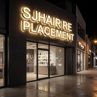 Lettres en relief 3D en acrylique personnalisées pour mur extérieur, rétroéclairées par LED, finition dorée polie, signalétique publicitaire pour entreprise, magasin, parc