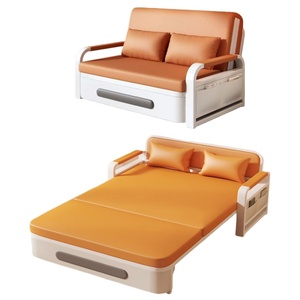 Convertible Foldable Modern Multi-Function Metal &amp; Fabric <strong>Sofa</strong> <strong>Bed</strong> <strong>with</strong> <strong>Storage</strong> for Small Apartments Living Room Bedroom - Product Image 1