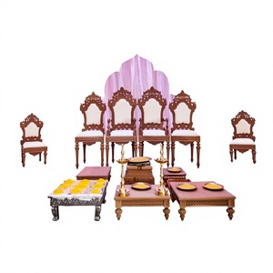 Antique Rajasthani Style <b>Wedding</b> Mandap Chairs Traditional Gujarati Sankheda Vivah Chair Set for Hindu <b>Wedding</b> Mandap Australia - Product Image 1