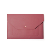 Housse de protection pour ordinateur portable en cuir PU rose avec pochette de rangement avant – Fourniture B2B