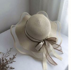 Western New Summer Lace-trimmed Bow Travel Sun Protection Sun <b>Straw</b> Beach <b>Hat</b> for Women - Product Image 3