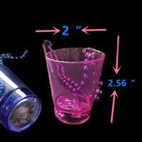 Faveurs de fête du réveillon du Nouvel An 2026 : Verres à shot et colliers LED clignotants, décorations de bonheur pour le Nouvel An, fournitures en plastique
