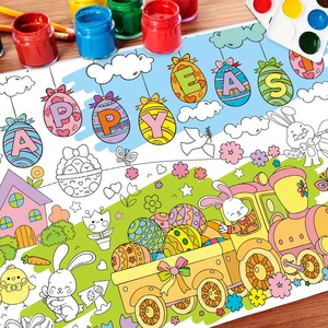Affiche géante de coloriage et de graffiti Pâques parent-enfant, personnalisable, éducative, DIY, pour gribouillage, nappe, bannière ou décoration murale - Product Image 3