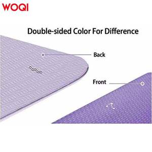 Tapis de yoga Woqi 6 mm d'épaisseur, TPE antidérapant, violet bleu, rectangulaire, pour entraînement à domicile et exercices d'équilibre - Product Image 5
