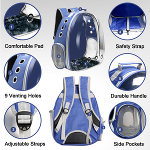 <b>Large</b> Capacity Cat <b>Backpack</b> Portable Space Pet Transparent <b>Backpack</b> with Zipper Closure Fashionable Outdoor Use Bag - Product Image 3