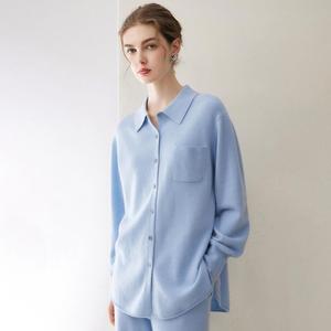 가을 겨울 신상 여성용 100% 캐시미어 스웨터, 여성용 폴로 칼라 캐주얼 스웨터 - Product Image 3