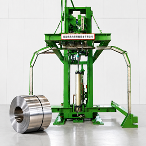Machine d'emballage verticale pour bobines d'acier, avec bandeuse multi-boucles pour l'emballage de bobines métalliques à chaud - Product Image 1