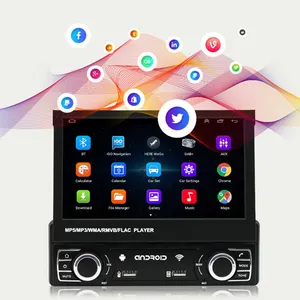 Geri çekilebilir 1 Din 7 ''araç Dvd oynatıcı oyuncu taşınabilir Android 10 dokunmatik ekran araba radyo