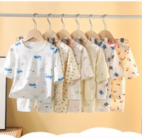 Ensemble de pyjamas d'été en modal imprimé dessin animé pour bébés garçons Vêtements pour filles Vêtements d'intérieur Vêtements de costume Pyjamas personnalisés pour enfants