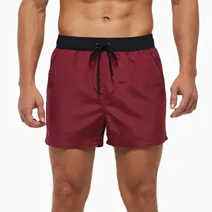 Maillot de bain court de Sport pour hommes, maillot de bain solide, respirant, <span class=keywords><strong>Short</strong></span> de plage, fin, nouvelle collection 2021 - Product Image 4