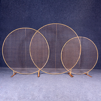 Backdrop Balon Mesh Bulat Logam Putih Emas Tahan Lama untuk Acara Pesta Pernikahan - Obral!