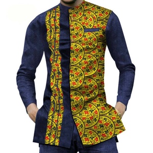 Chemise Dashiki <span class=keywords><strong>Africaine</strong></span> en Coton pour <span class=keywords><strong>Homme</strong></span>, Coupe Slim, Imprimé Ethnique, Manches Longues, <span class=keywords><strong>Tunique</strong></span> Décontractée, Boutons, Style Traditionnel Kente - Product Image 3