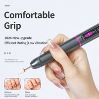Machine à polir les ongles électrique professionnelle 15000 tr/min, 12 têtes, rechargeable par USB, faible bruit, portable, ensemble de fraises pour manucure