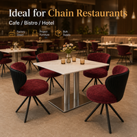 Großhandel Kommerzielles Esszimmer-Set, Tisch und Stühle mit Edelstahlgestell für Hotelprojekte OEM ODM Maßgefertigtes Set