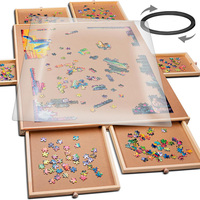Planche rotative portable avec tiroirs, planche de rangement légère pour puzzles, accessoires pour puzzles, jeux de société amusants