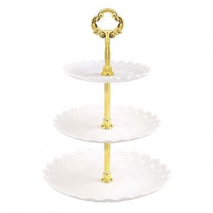 Custom Logo Acceptable 3-Tier <b>Plastic</b> Dessert <b>Stand</b> Sale <b>Kitchen</b> <b>Utensils</b> Mini Cake Fruit Candy Display Tower Dishes & Plates - Product Image 1