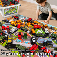Ensembles de véhicules d'ingénierie en alliage 15/24 pièces avec boîte de rangement, mini-camions de pompiers et voitures à friction pour enfants, idéal comme cadeau