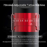 Machine à tatouer sans fil, double batterie 1800mAh, course réglable, pistolet rotatif rechargeable pour artistes professionnels