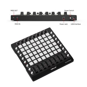 WORLDE PAD48-controlador portátil USB <span class=keywords><strong>MIDI</strong></span>, almohadillas retroiluminadas de 48 RGB, 8 perillas, 16 botones, 8 deslizadores con Cable USB - Product Image 6