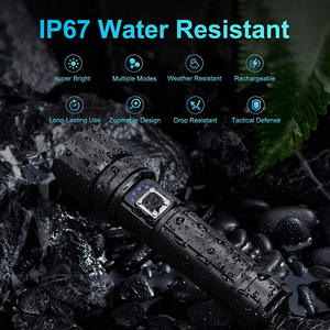 Wosen 10000 lumen sạc chiến thuật dẫn Ngọn Đuốc Đèn Pin Nhôm Loại C biểu tượng tùy chỉnh cho cắm trại và săn bắn khẩn cấp - Product Image 3