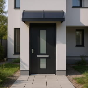 Auvent de porte en polycarbonate noir 59,1 x 29,5 pouces pour portes d'entrée, design minimaliste imperméable - Product Image 2