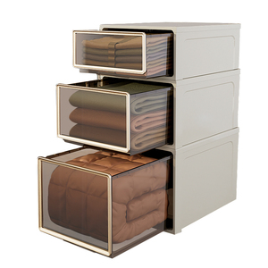 Cajonera de Plástico de 3 Niveles Xingyou, Organizador de Ropa Apilable con Frente Transparente para el Hogar Moderno - Product Image 2